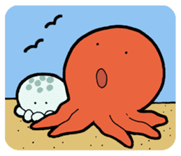 Octopus and jellyfish sticker #13316867