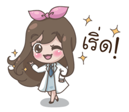 Happy lovely girl sticker #13322664