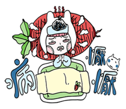 Small clouds rabbit sticker #13329496