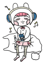 Small clouds rabbit sticker #13329520