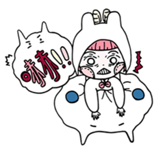 Small clouds rabbit sticker #13329523