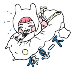 Small clouds rabbit sticker #13329528