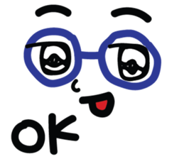 Blue Glasses Man sticker #13329823