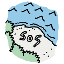 Castaway of bear face people sticker #13330269