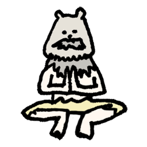 Castaway of bear face people sticker #13330291