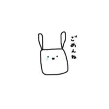 square face rabbits sticker #13331481