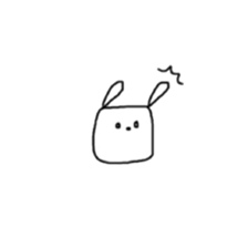 square face rabbits sticker #13331483