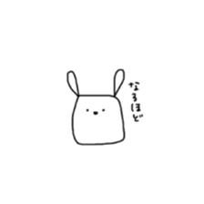 square face rabbits sticker #13331485
