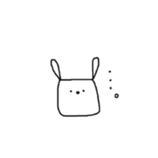 square face rabbits sticker #13331486