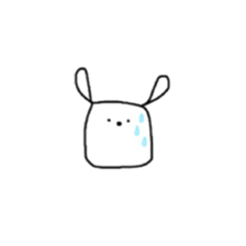 square face rabbits sticker #13331488