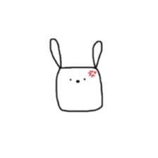 square face rabbits sticker #13331491