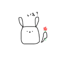 square face rabbits sticker #13331492