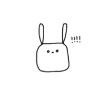 square face rabbits sticker #13331495