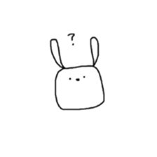 square face rabbits sticker #13331496