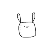 square face rabbits sticker #13331497