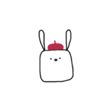 square face rabbits sticker #13331502
