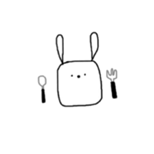 square face rabbits sticker #13331504