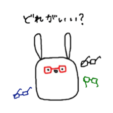 square face rabbits sticker #13331508