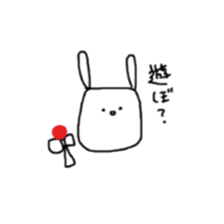 square face rabbits sticker #13331510