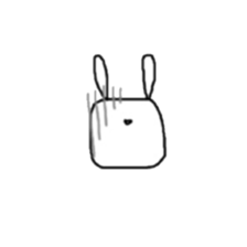 square face rabbits sticker #13331511