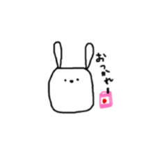 square face rabbits sticker #13331513