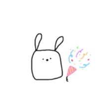 square face rabbits sticker #13331517