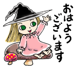 Autumn witch sticker #13334255
