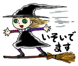 Autumn witch sticker #13334268