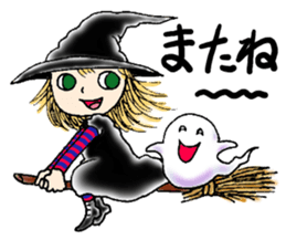 Autumn witch sticker #13334292