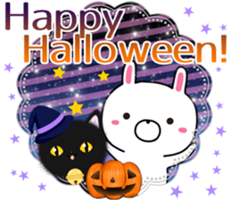 Usatugu2 halloween with black cat sticker #13338071