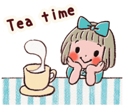 Girl's tea party wishes for sweets. sticker #13338606