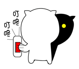 Lazy big head cat sticker #13343953