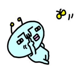Cute blue alien sticker #13344471