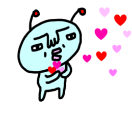 Cute blue alien sticker #13344474