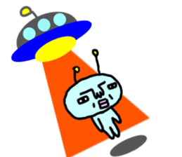 Cute blue alien sticker #13344476