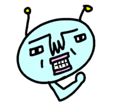 Cute blue alien sticker #13344479