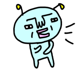 Cute blue alien sticker #13344483