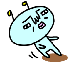 Cute blue alien sticker #13344484