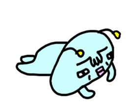 Cute blue alien sticker #13344486