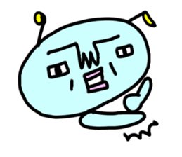 Cute blue alien sticker #13344487