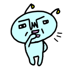 Cute blue alien sticker #13344488