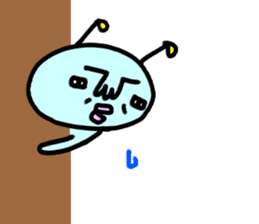 Cute blue alien sticker #13344490