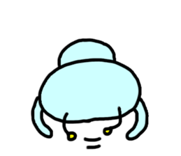 Cute blue alien sticker #13344492