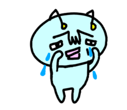 Cute blue alien sticker #13344494