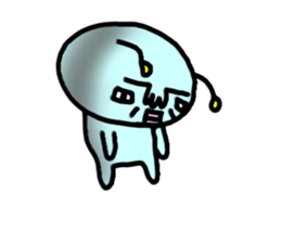 Cute blue alien sticker #13344501