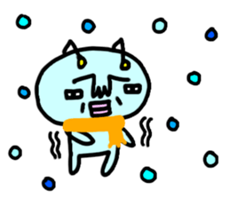 Cute blue alien sticker #13344509