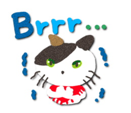 Cat like a warm felt sticker #13348694