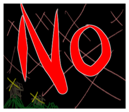 Large letters and scary sticker #13349857