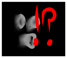 Large letters and scary sticker #13349876