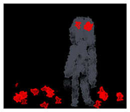 Large letters and scary sticker #13349892